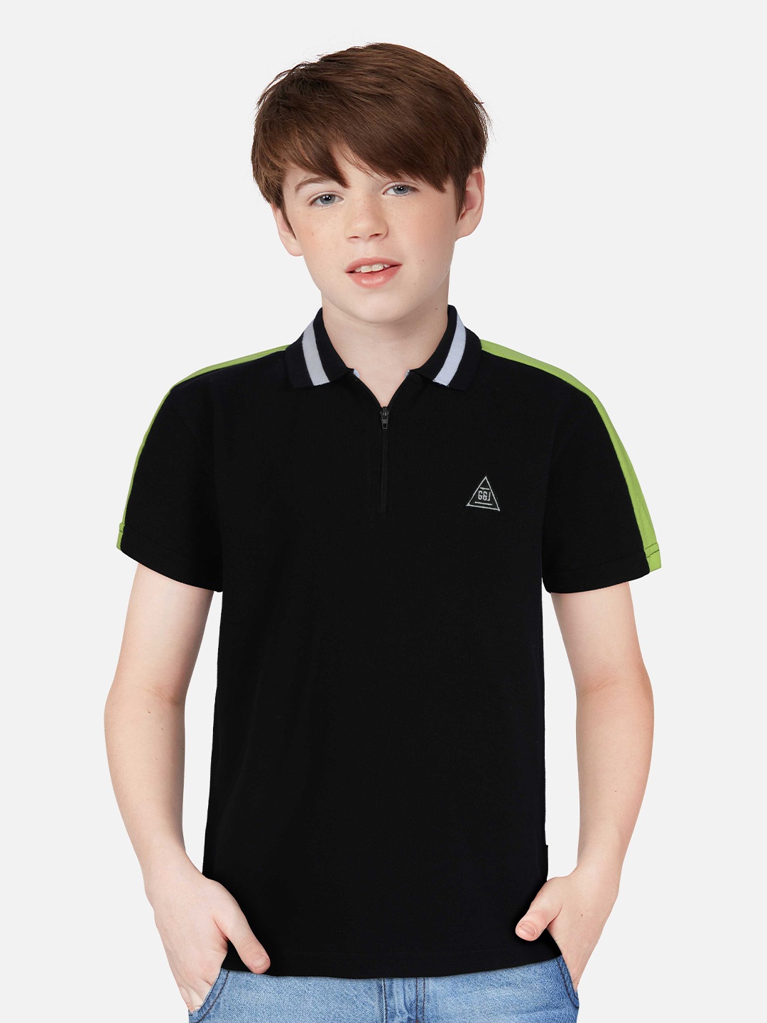 

Gini and Jony Boys Polo Collar T-shirt, Black