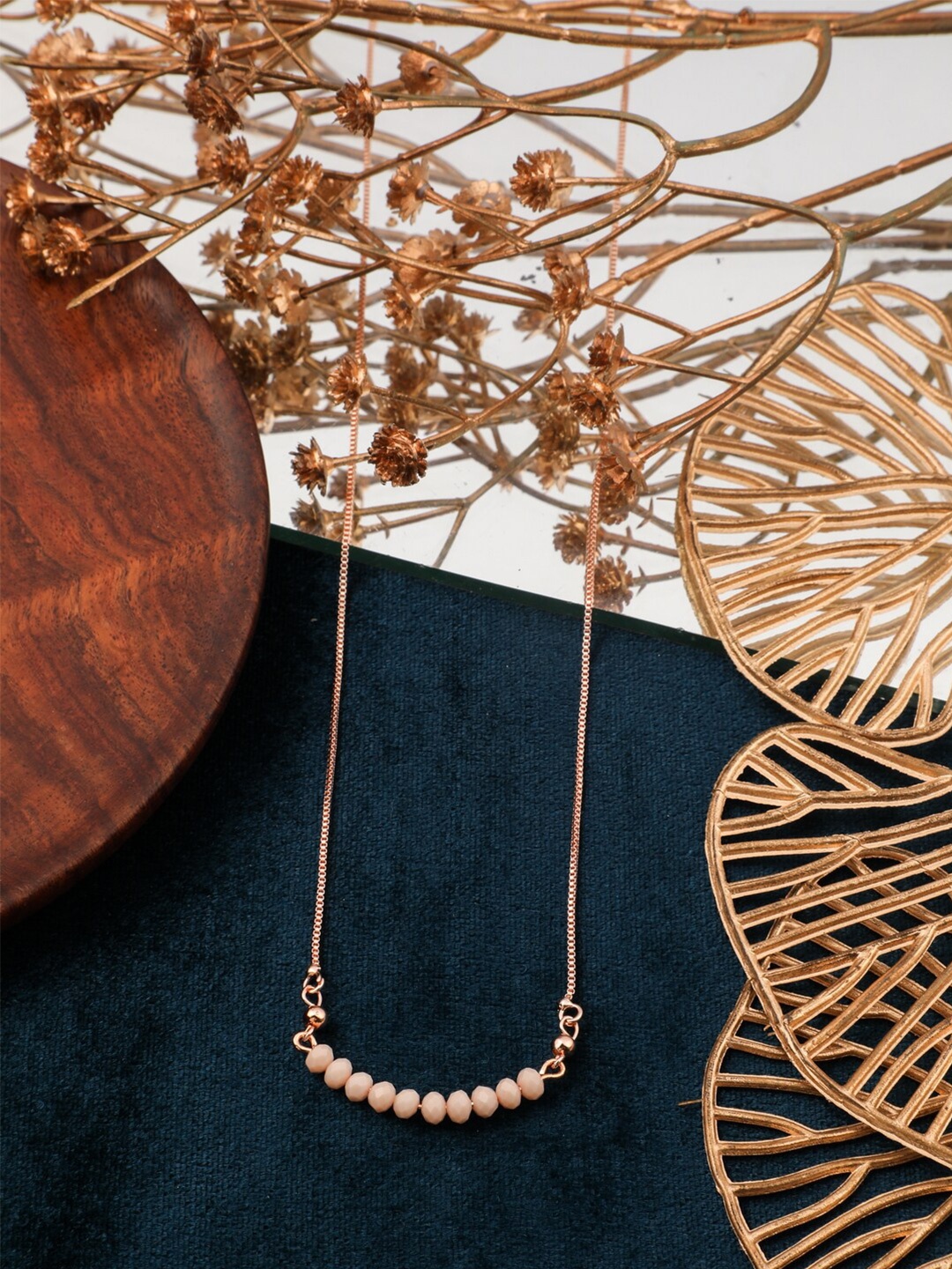 

Vita Bella Gold-Plated Beaded Necklace chain, Peach