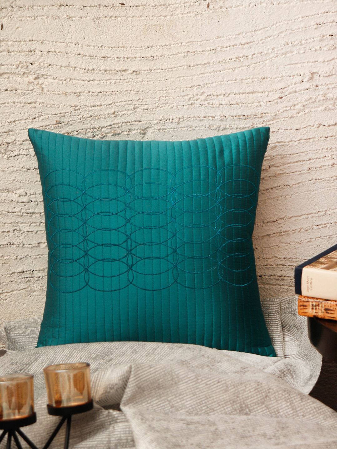 

ZEBA Seld Design Square Cushion Covers, Sea green