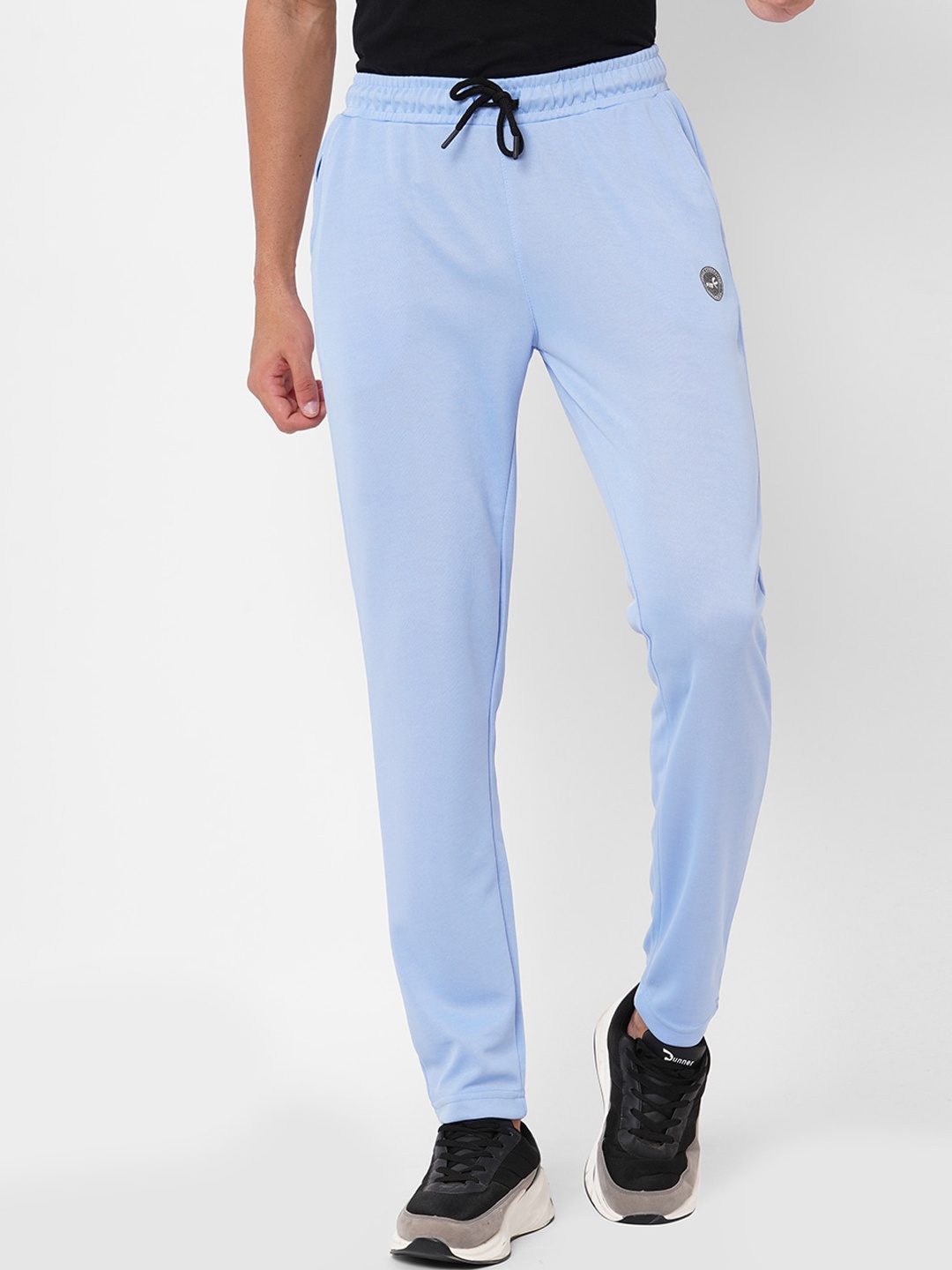 

FiTZ Men Solid Slim-Fit Track Pants, Blue
