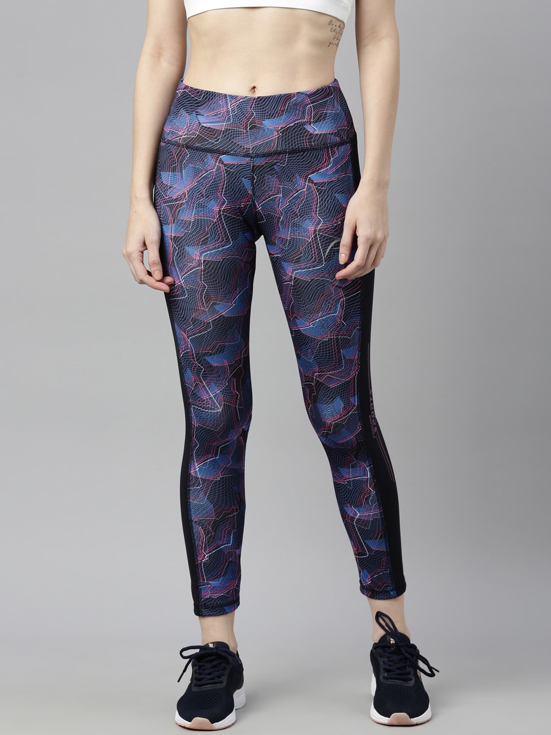 

Efulgenz Active Women Printed Track Pants, Navy blue