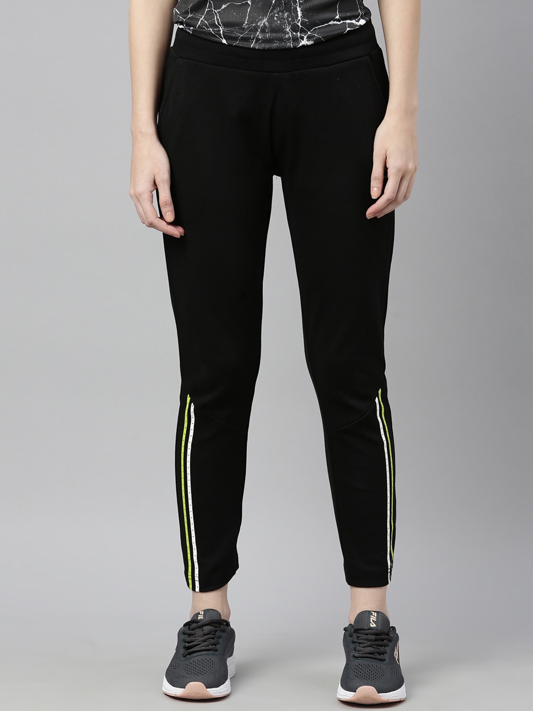 

Proline Active Women Solid Slim-Fit Cotton Track Pants, Black
