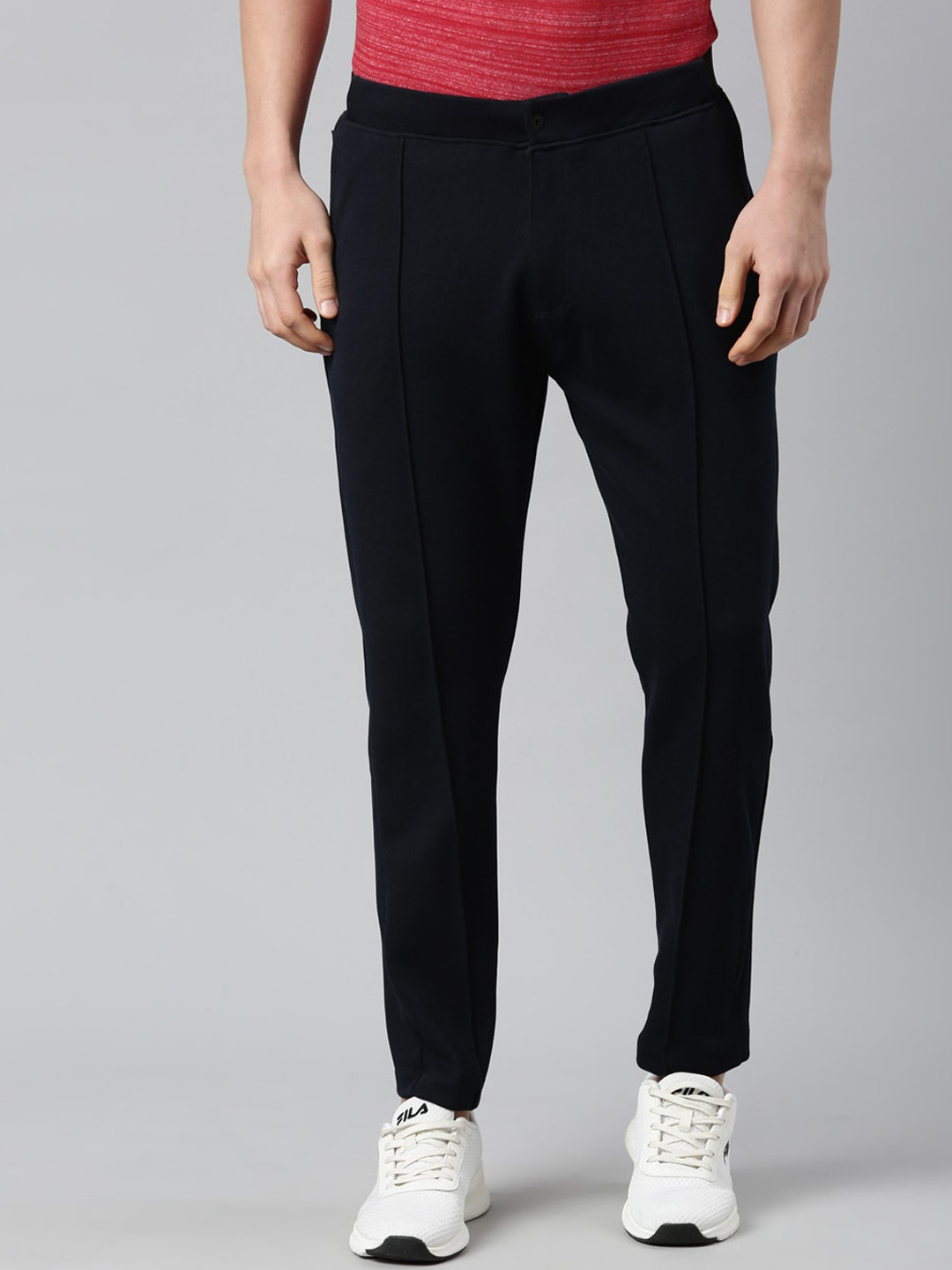 

Proline Active Men Solid Cotton Track Pants, Navy blue