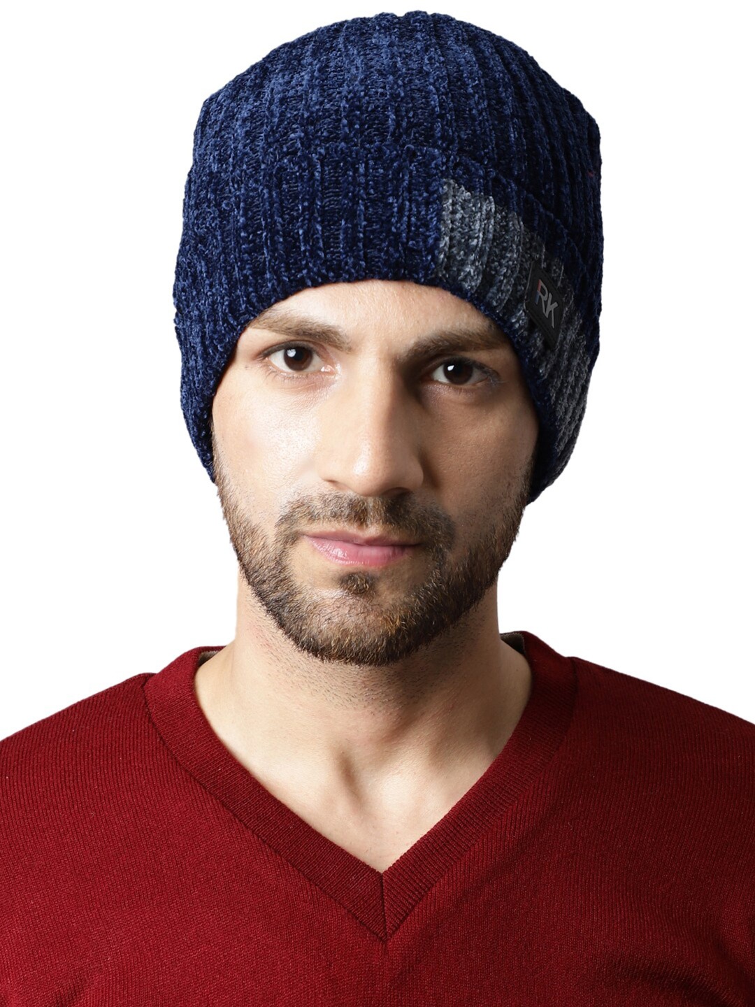 

ELLIS Men Self Design Acrylic Beanie, Blue