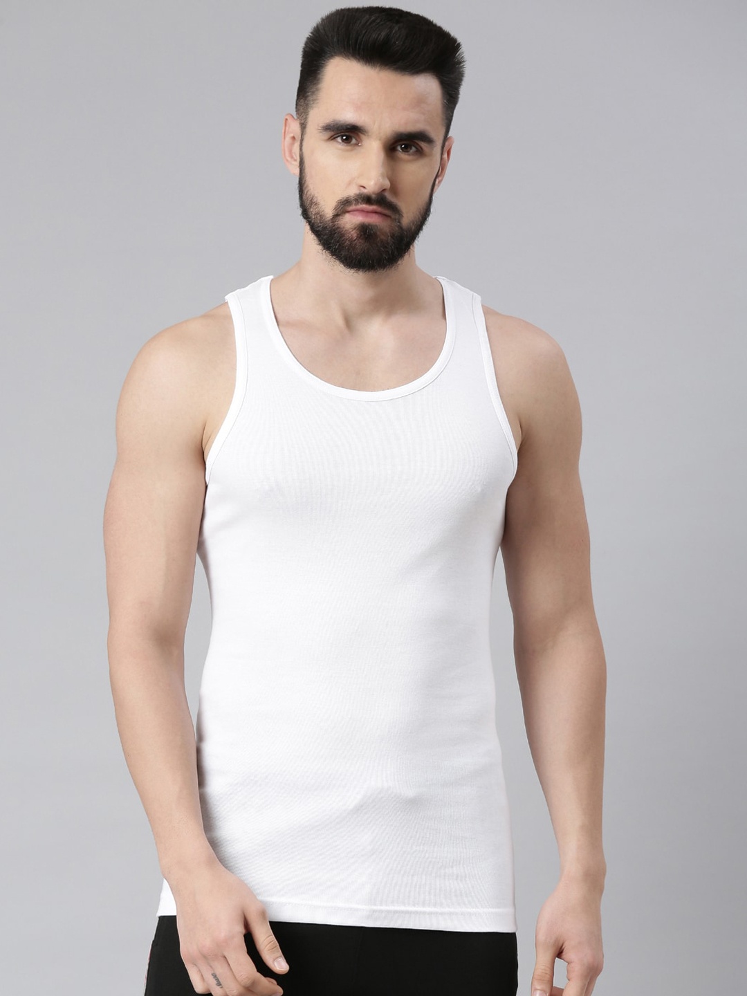 

Force NXT Men Solid Cotton Innerwear Vests, White
