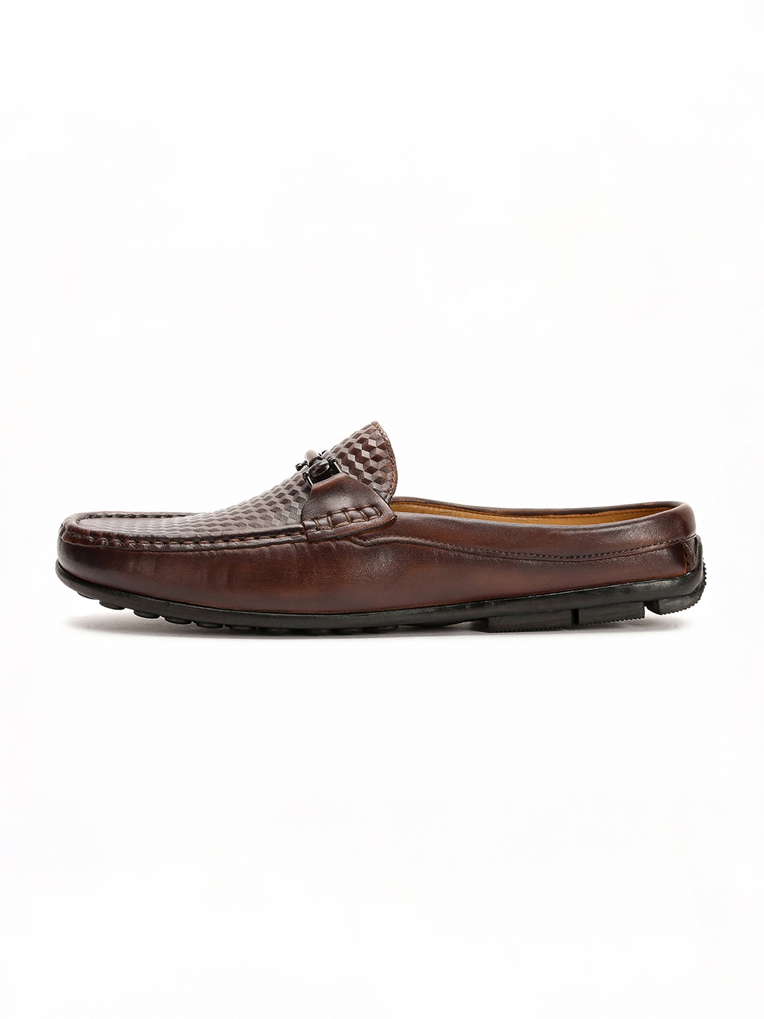 

RARE RABBIT Men Textured Leather Loafers, Brown