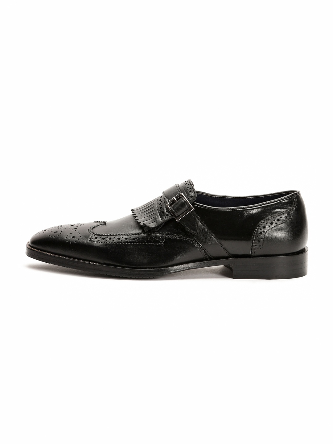 

RARE RABBIT Men Grudy Perforations Leather Loafers, Black