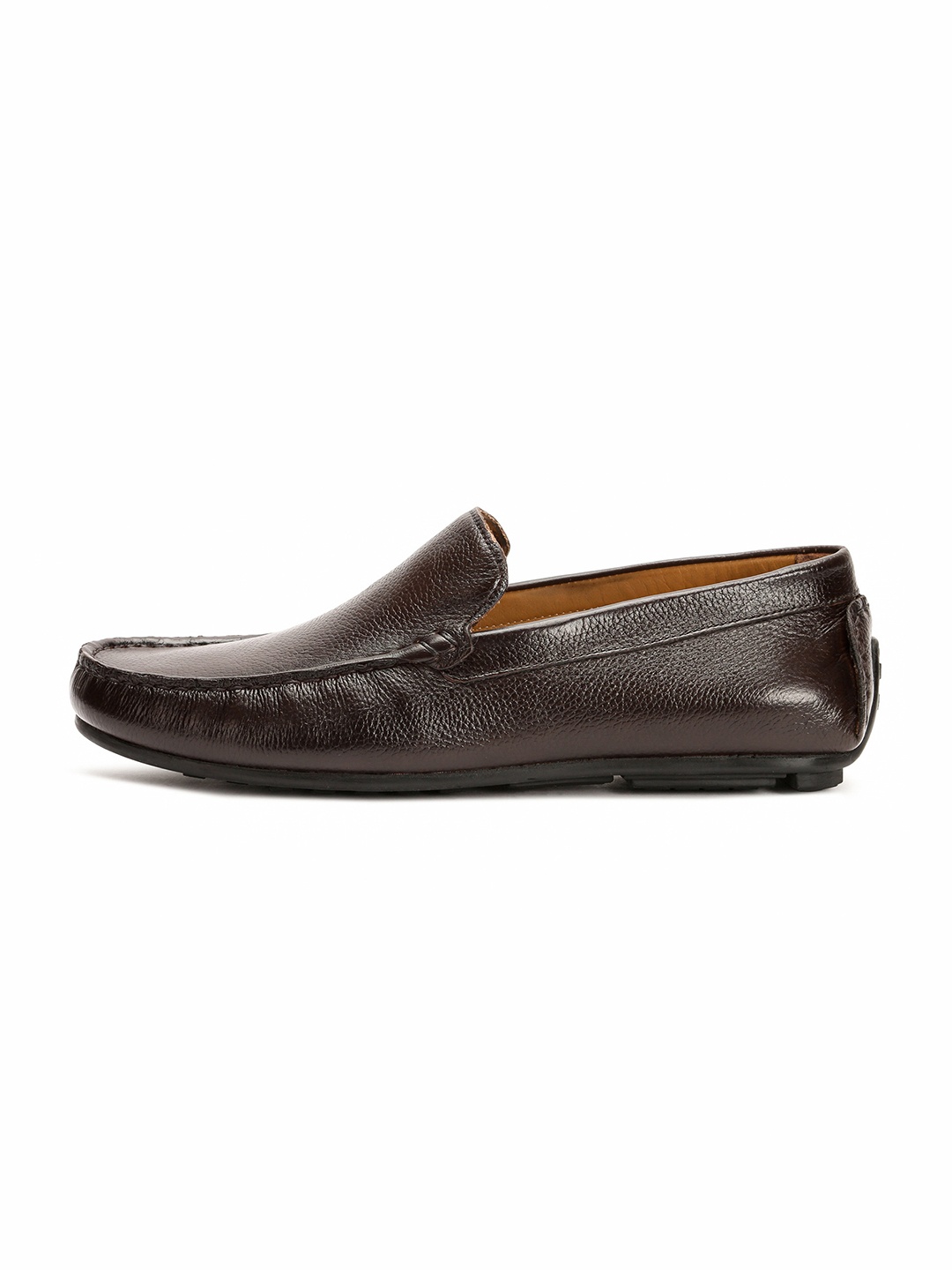 

RARE RABBIT Men Textured Leather Loafers, Brown