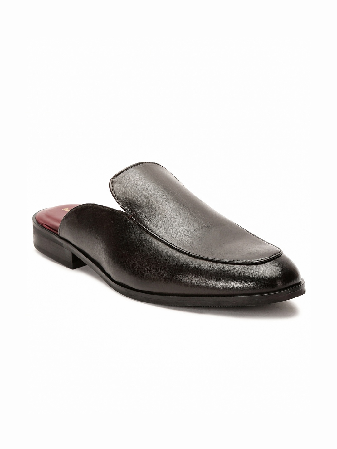 

RARE RABBIT Men Leather Mules, Black