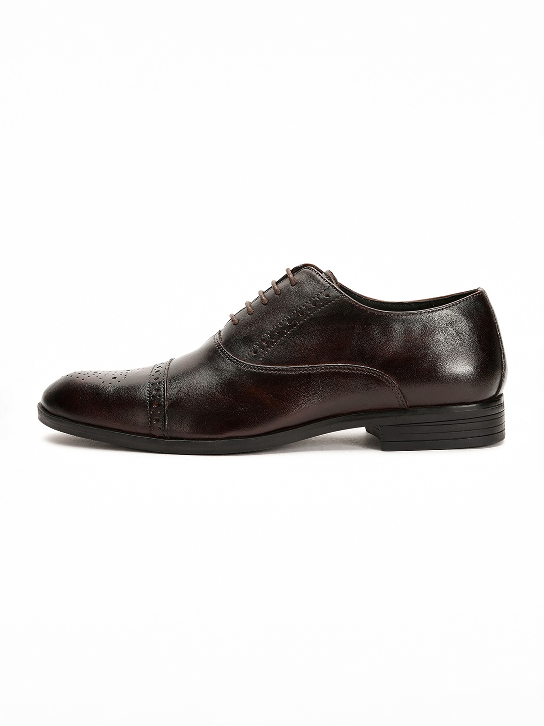 

RARE RABBIT Men Perforations Leather Formal Oxfords, Brown