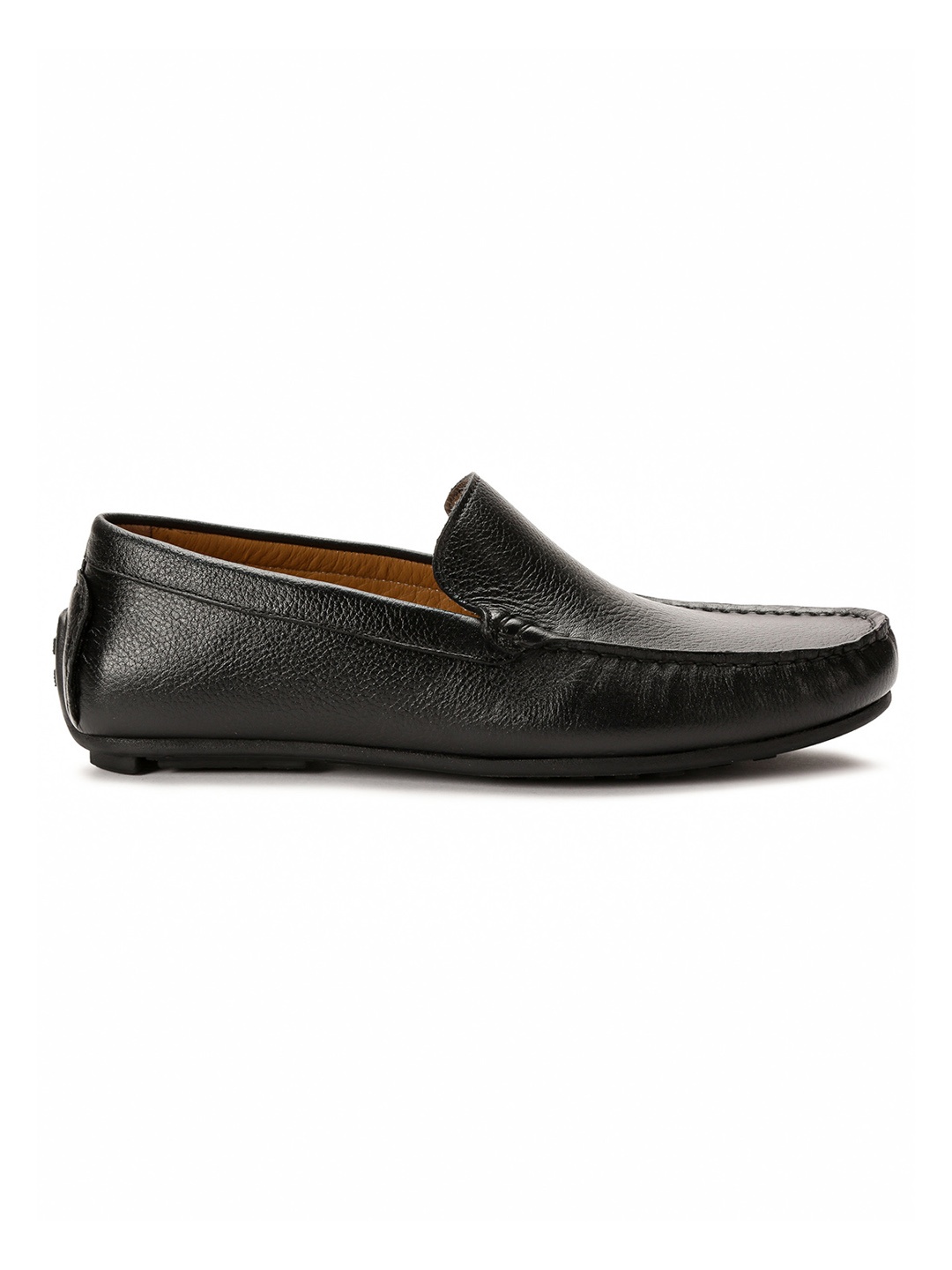 

RARE RABBIT Men Textured Leather Loafers, Black