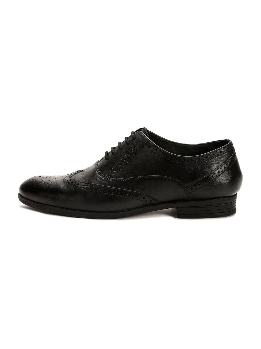 

RARE RABBIT Men Black Perforations Leather Brogues