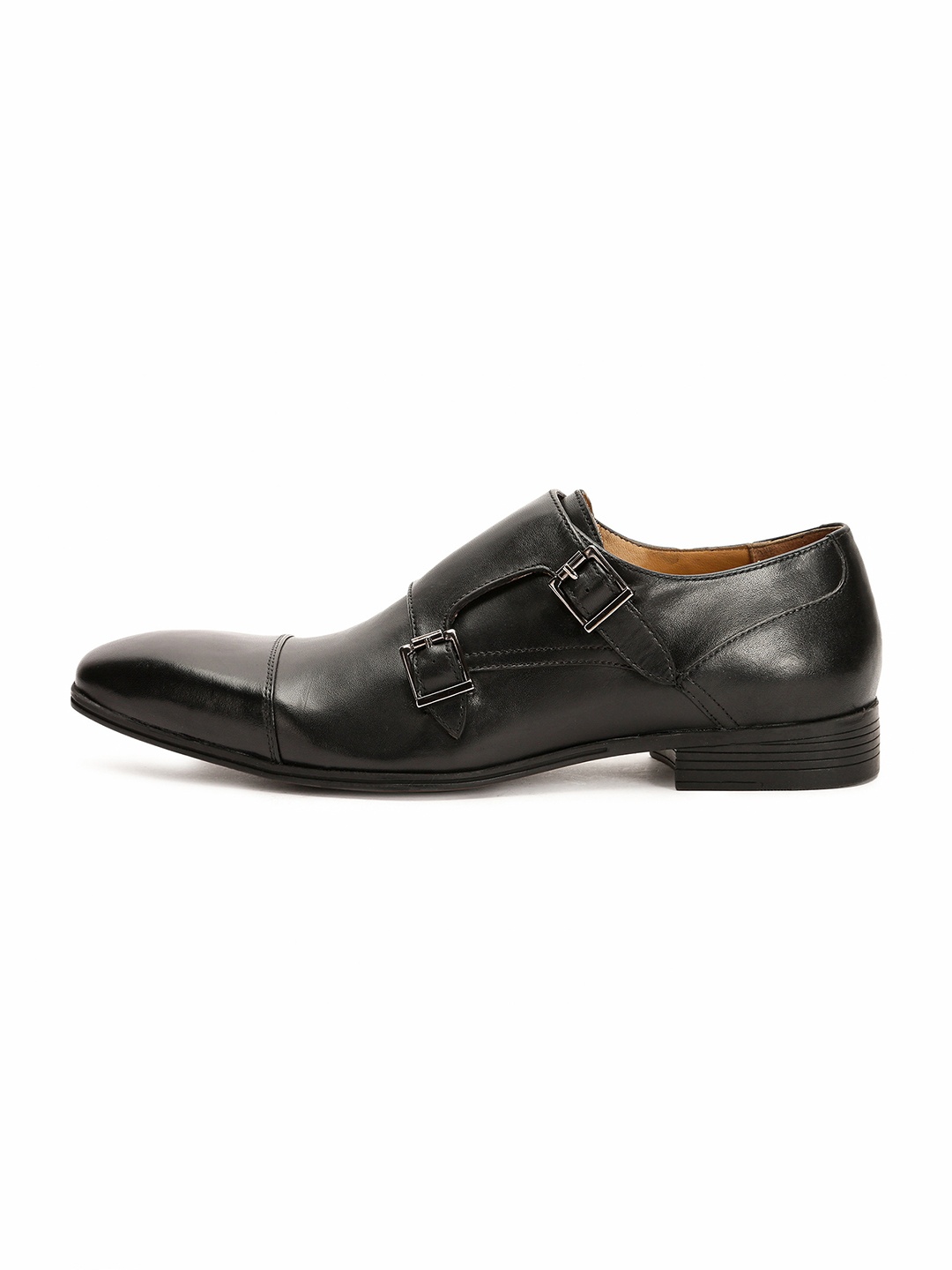 

RARE RABBIT Men Leather Formal Monks, Black