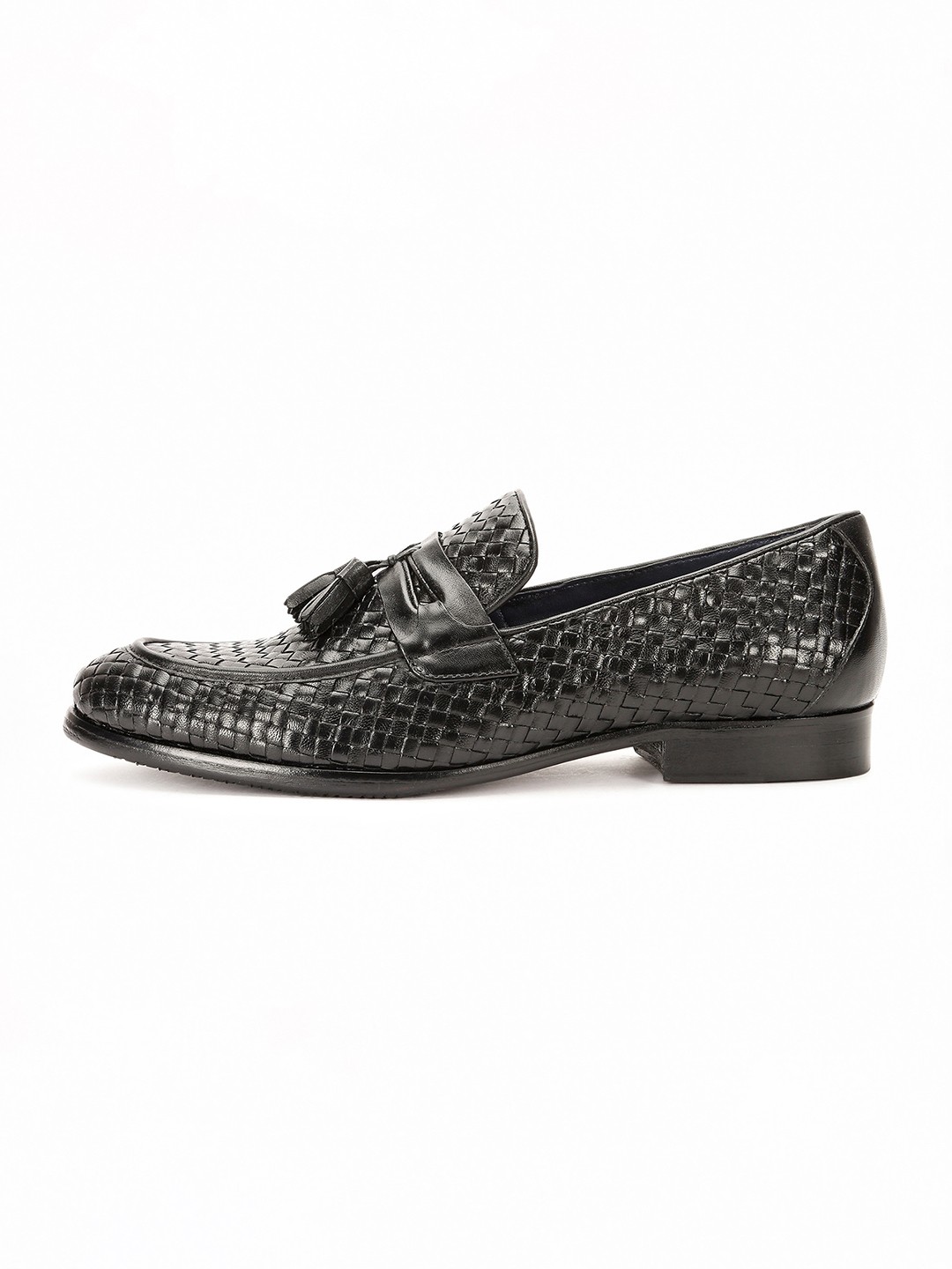 

RARE RABBIT Men Textured Leather Loafers, Black