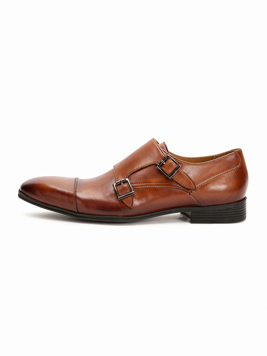 

RARE RABBIT Men Leather Monks, Tan