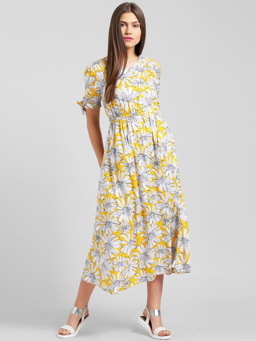 

Be Indi Floral Printed Midi Dress, Mustard