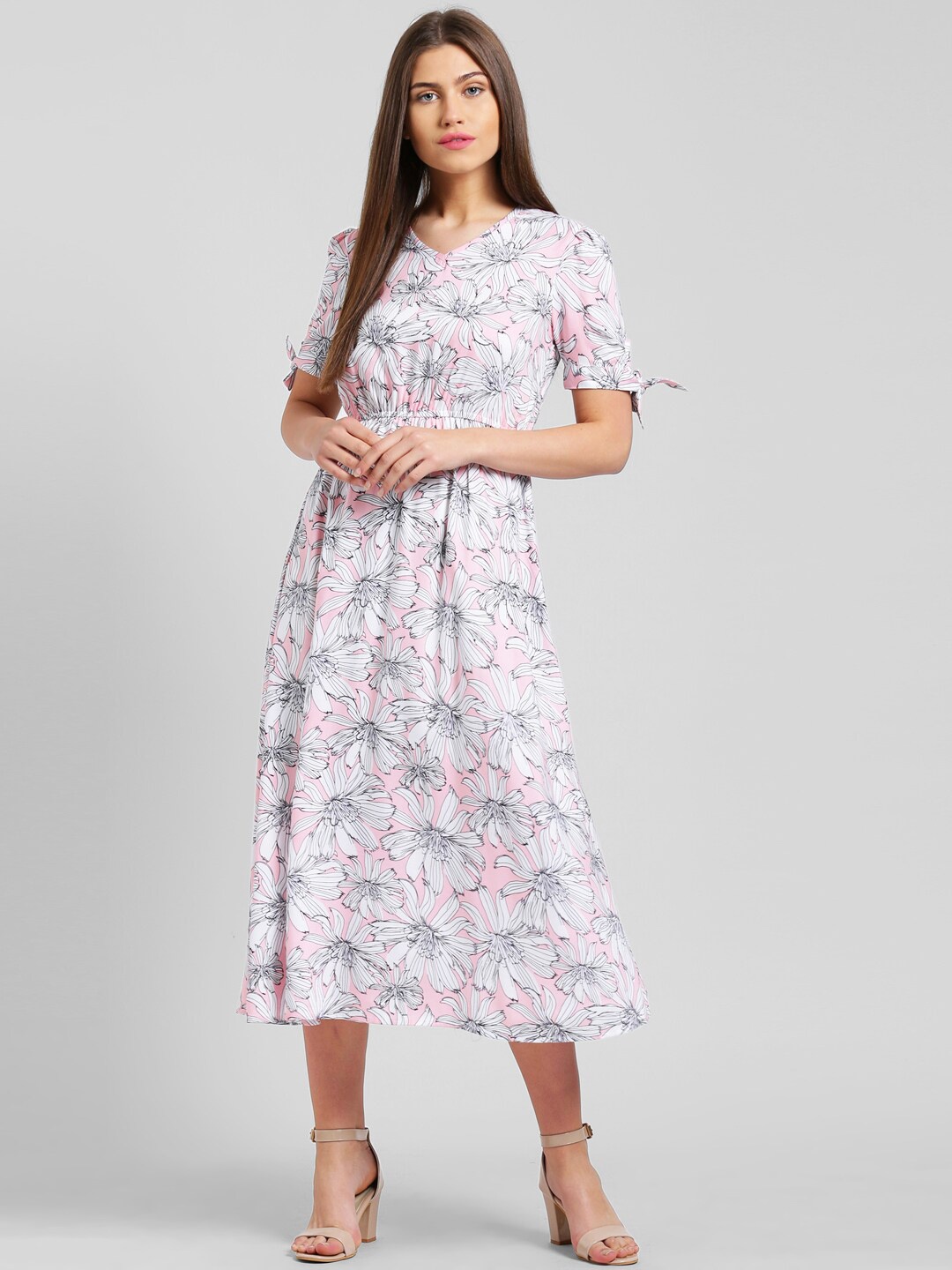 

Be Indi Floral Printed Midi Dress, Pink