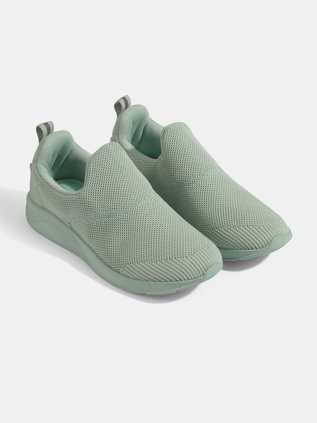 

LEMON & PEPPER Women Woven Design Slip-On Sneakers, Green