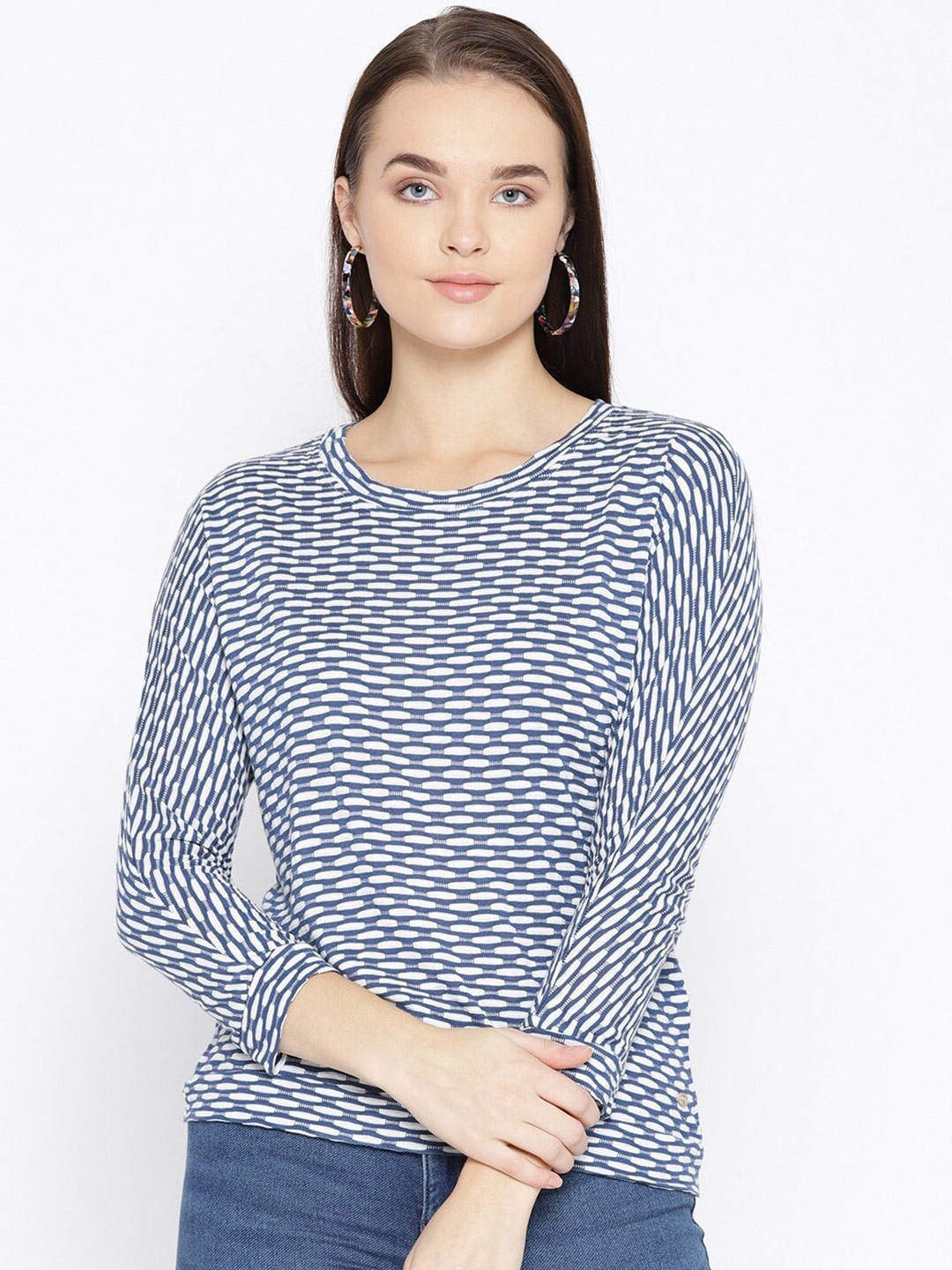 

Be Indi Women Striped Top, Navy blue