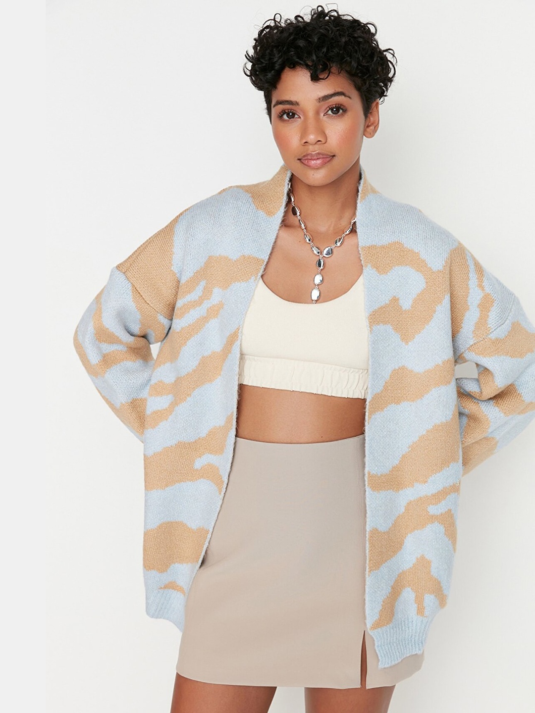 

Trendyol Women Longline Cardigan, Blue
