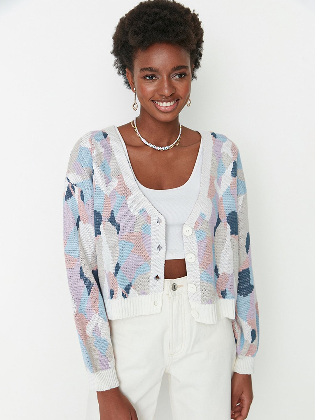 

Trendyol Women Grey Print Top