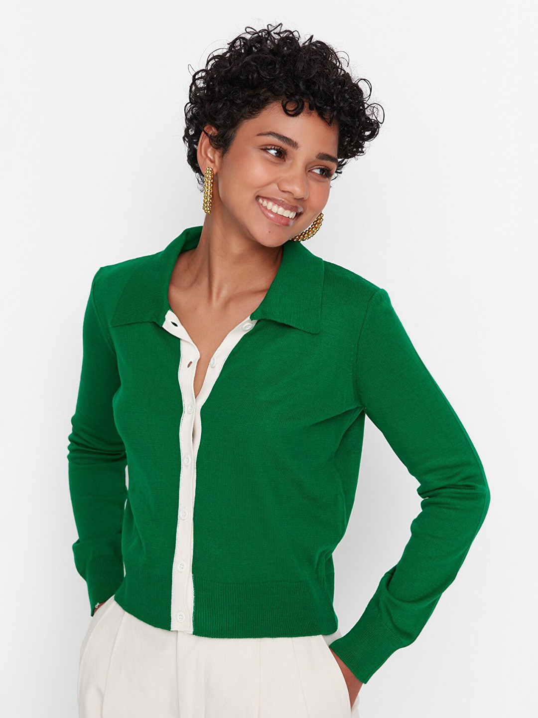

Trendyol Green Shirt Style Top