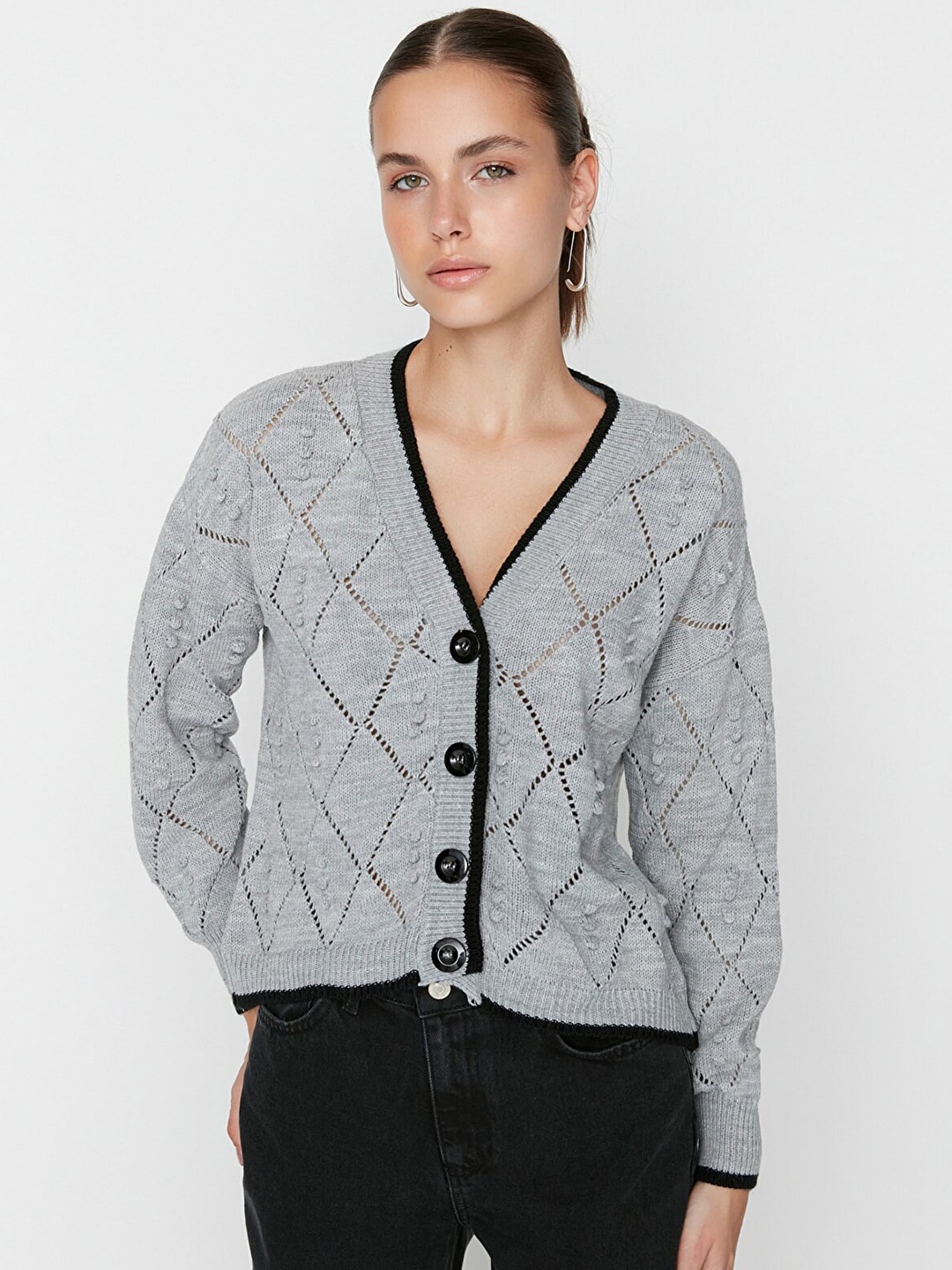 

Trendyol Grey Print Top