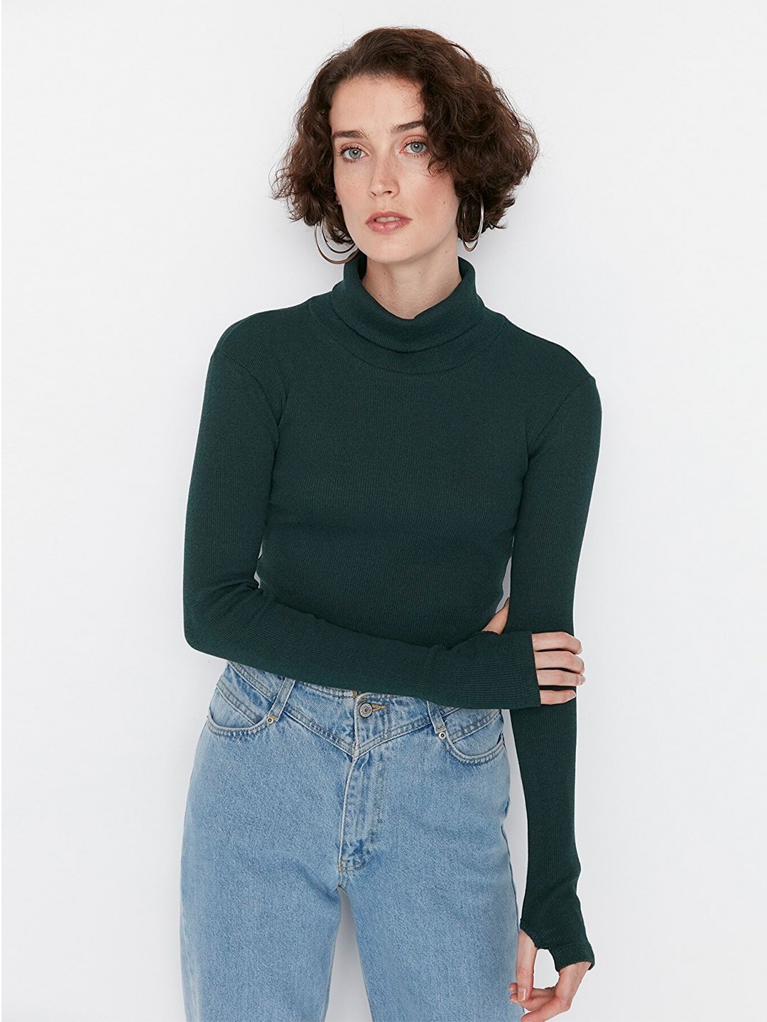 

Trendyol High Neck Top, Green