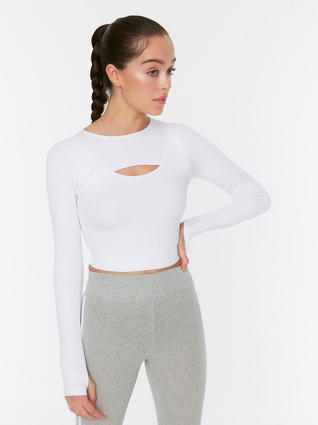 

Trendyol Cut Out Crop Top, White