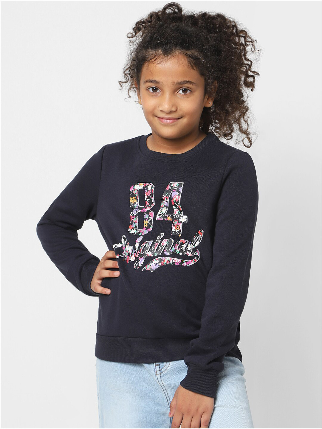 

KIDS ONLY Girls Printed Sweatshirt, Navy blue