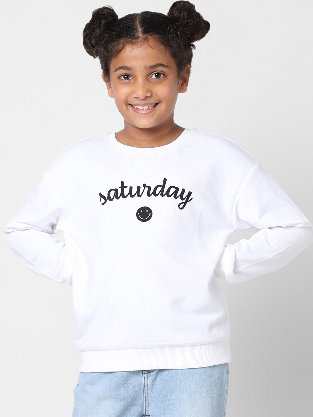 

KIDS ONLY Girls Printed Sweatshirt, White