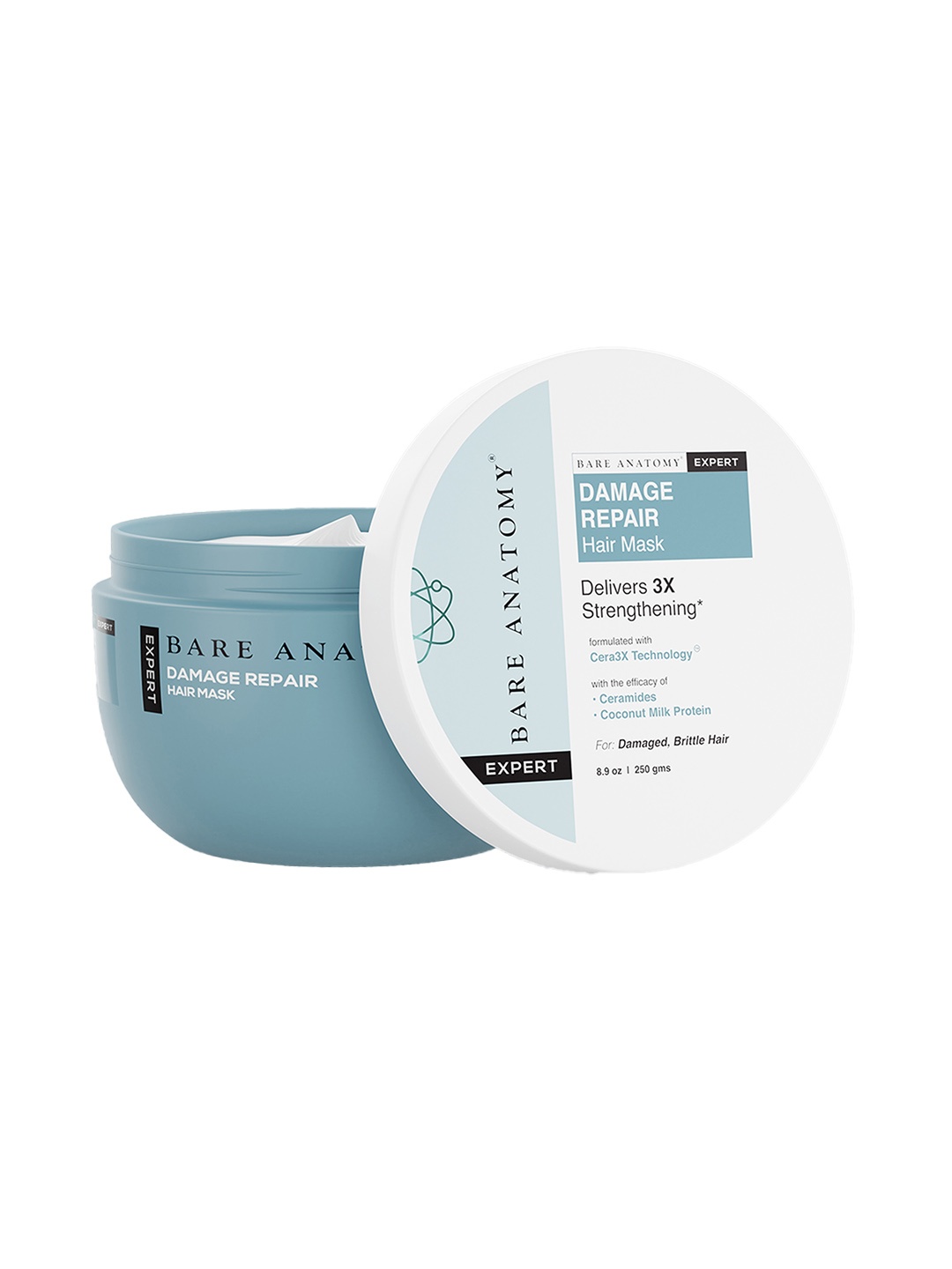 

Bare Anatomy Damage Repair Hair Mask with Ceramide A2 and Coconut Milk Protein, Blue
