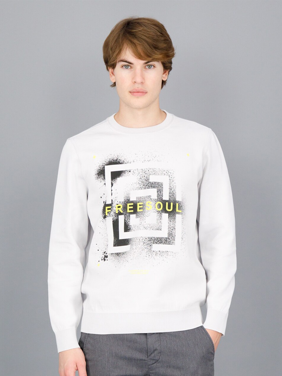 

FREESOUL Men Printed Sweatshirt, Grey