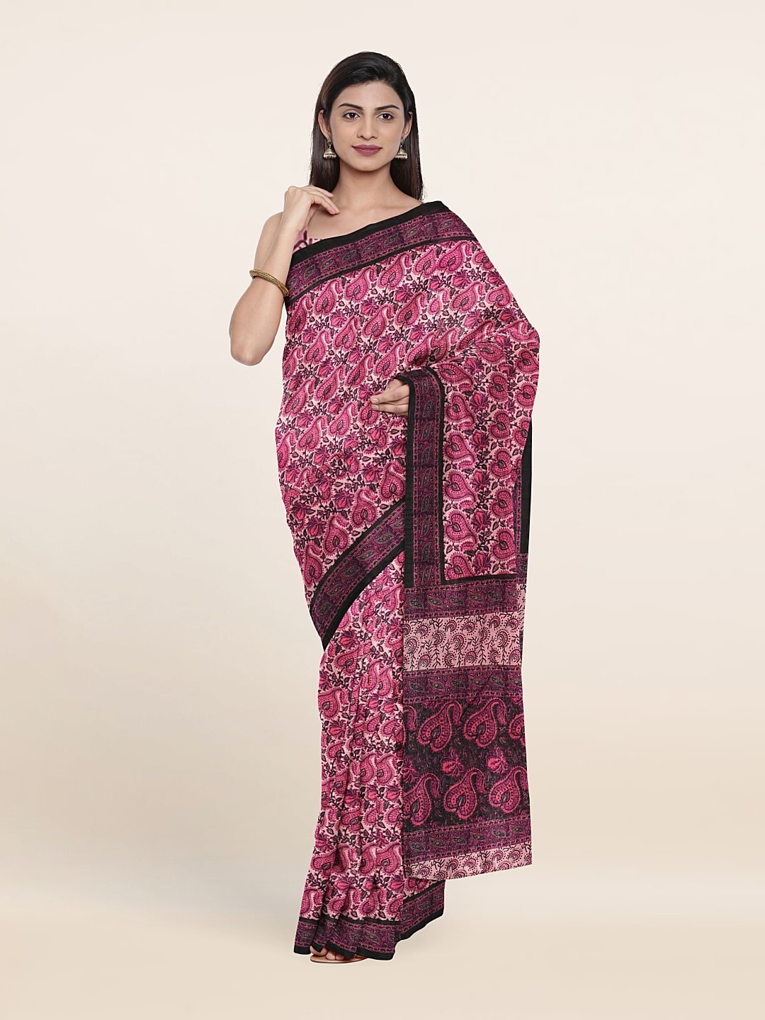 

Pothys Floral Jute Silk Saree, Lavender