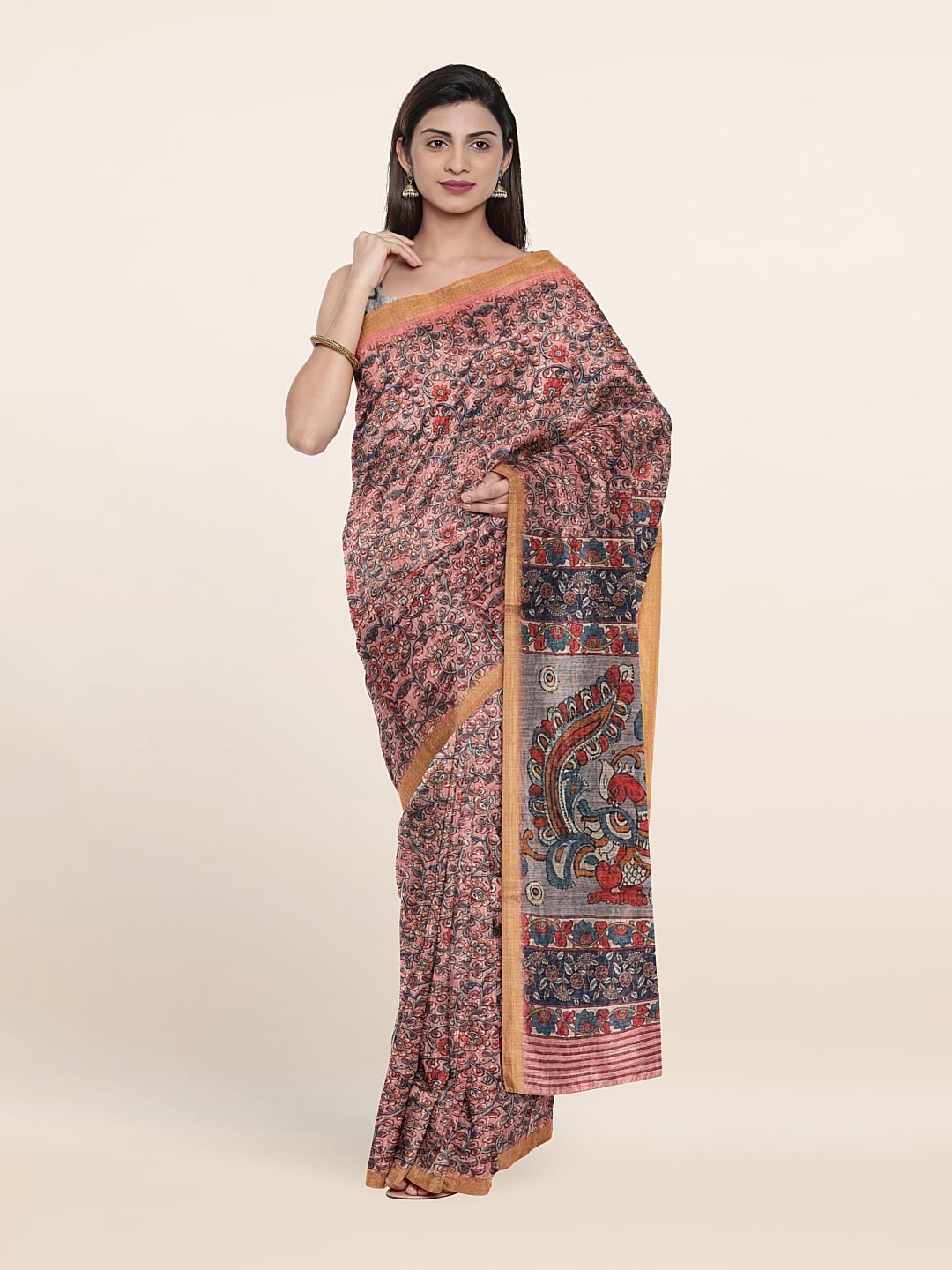 

Pothys Floral Print Saree, Pink