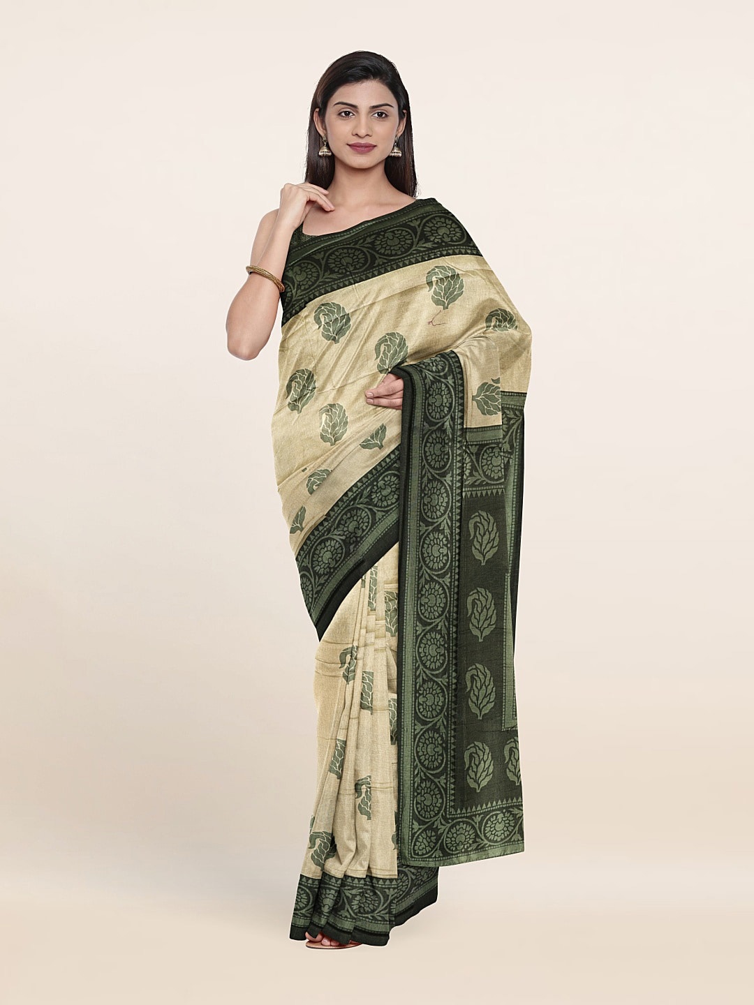 

Pothys Paisley Saree, Green