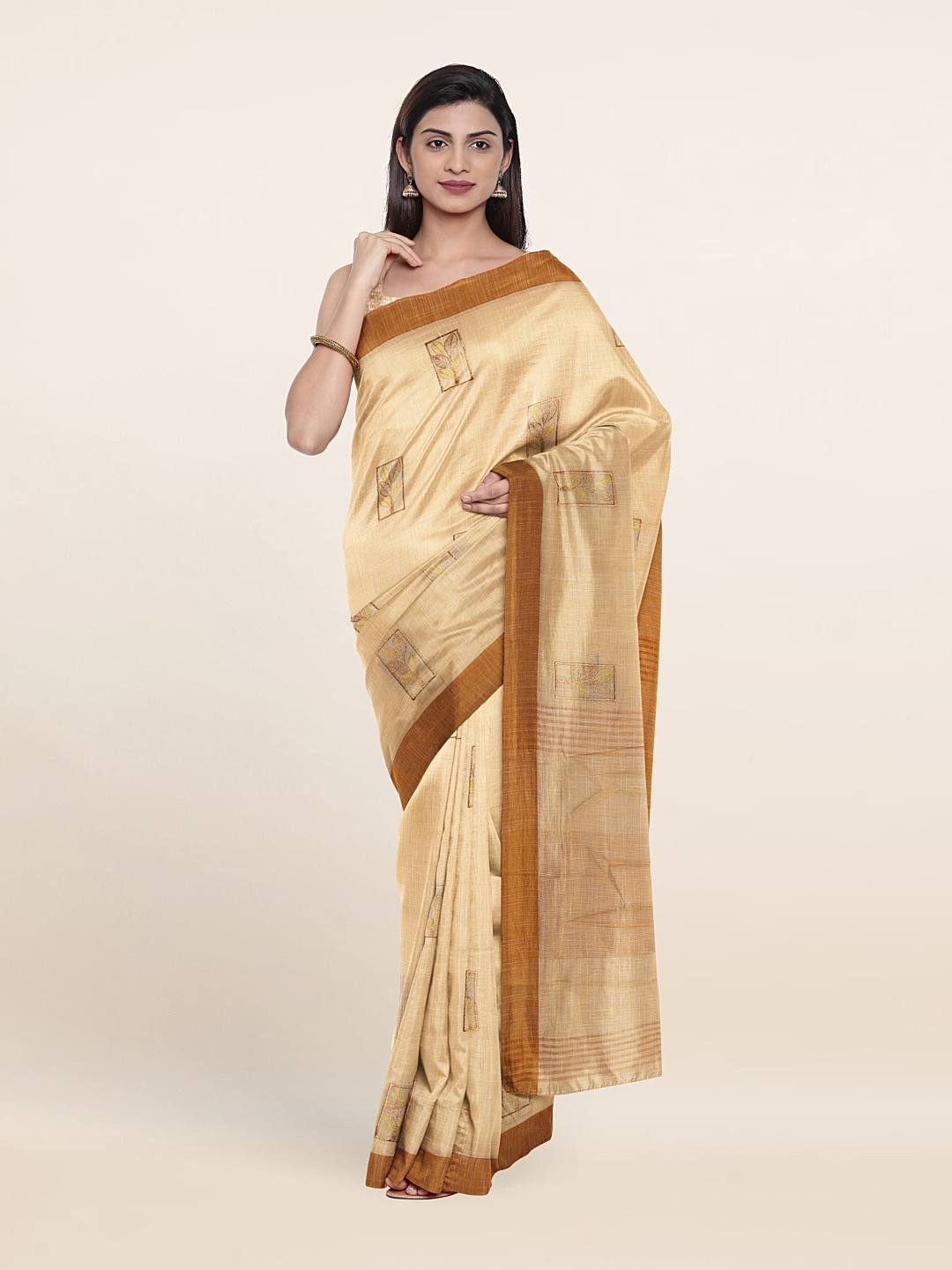 

Pothys Floral Zari Pure Linen Saree, Yellow