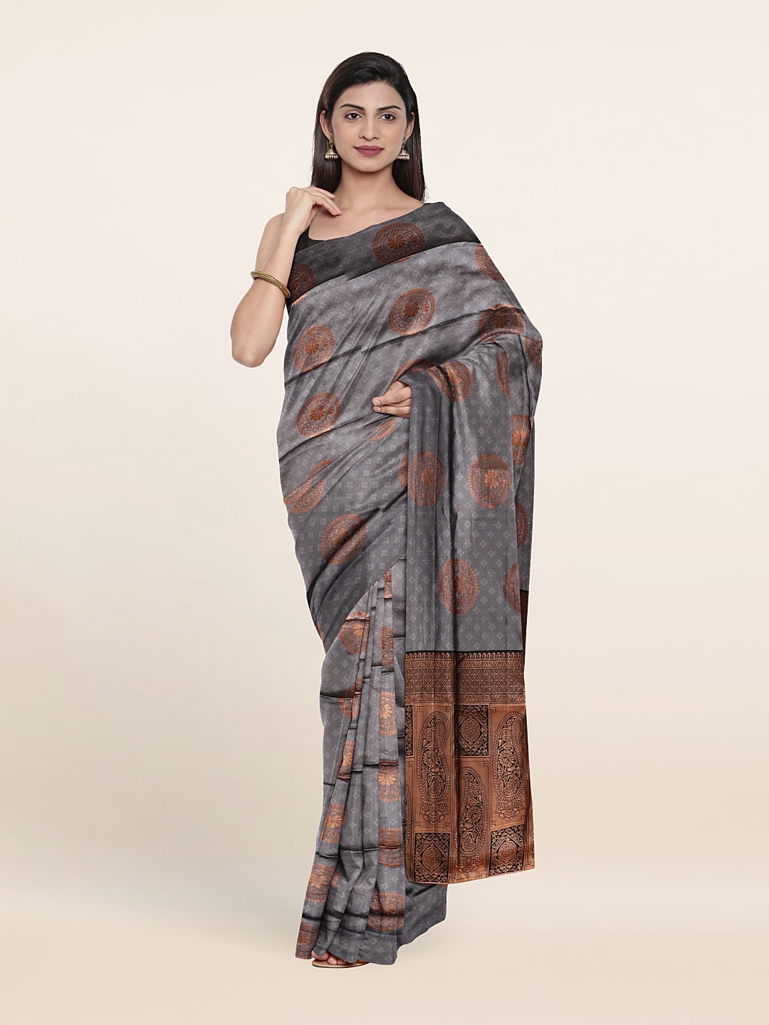 

Pothys Ethnic Motifs Saree, Grey