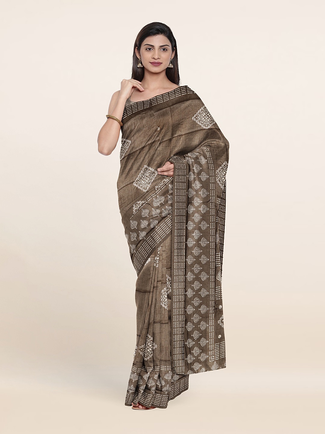 

Pothys Ethnic Motifs Saree, Grey