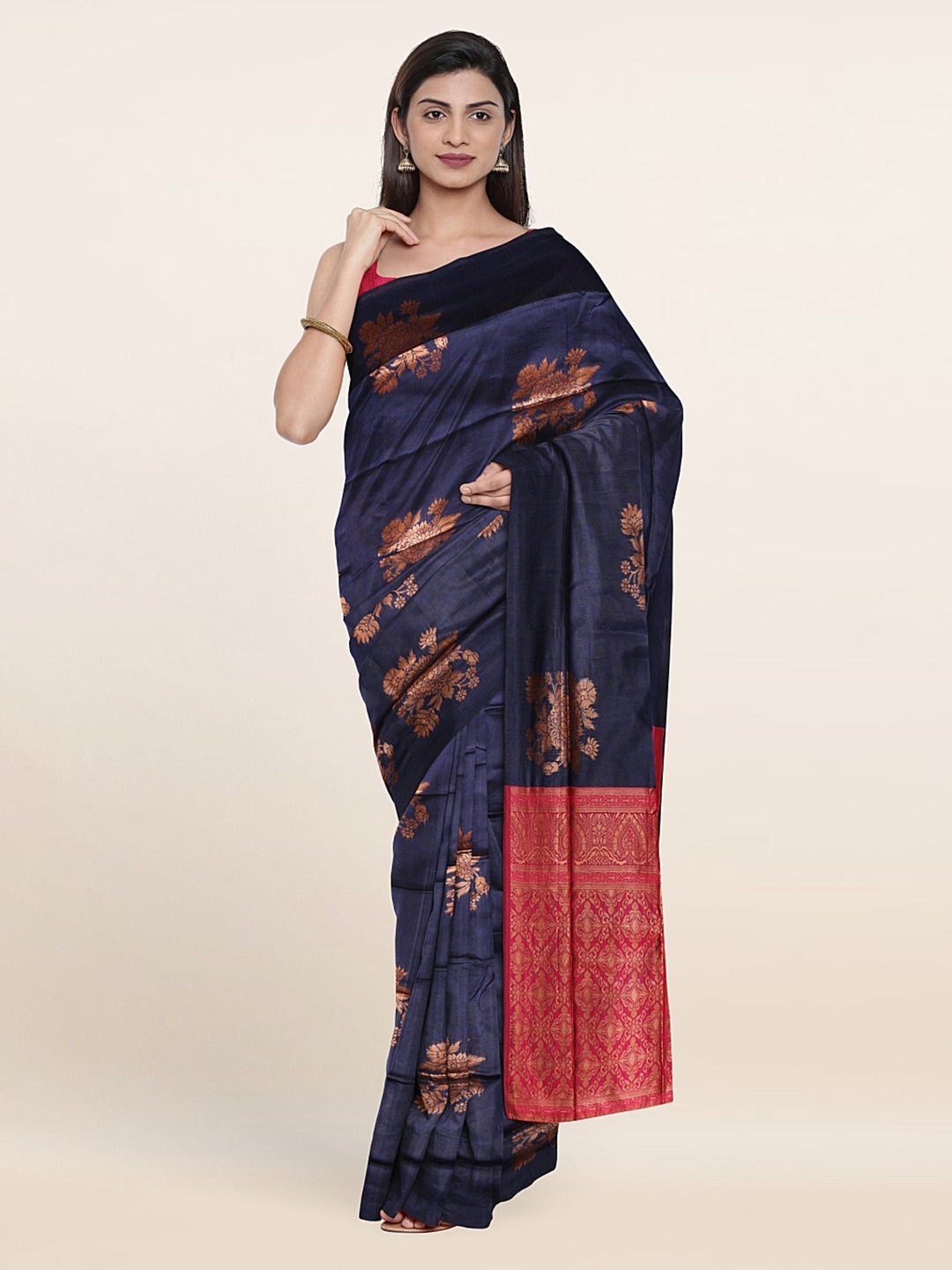 

Pothys Woven Design Zari Saree, Blue