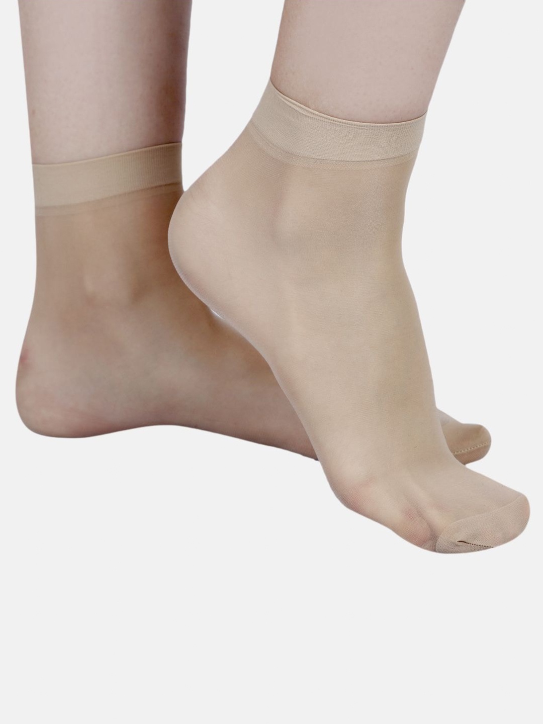 

N2S NEXT2SKIN Women Pack Of 4 Solid Ankle-Length Socks, Beige
