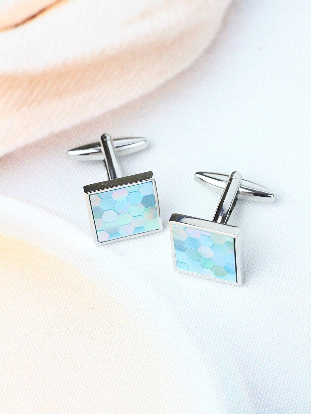 

Tossido Brass Cufflink, Blue