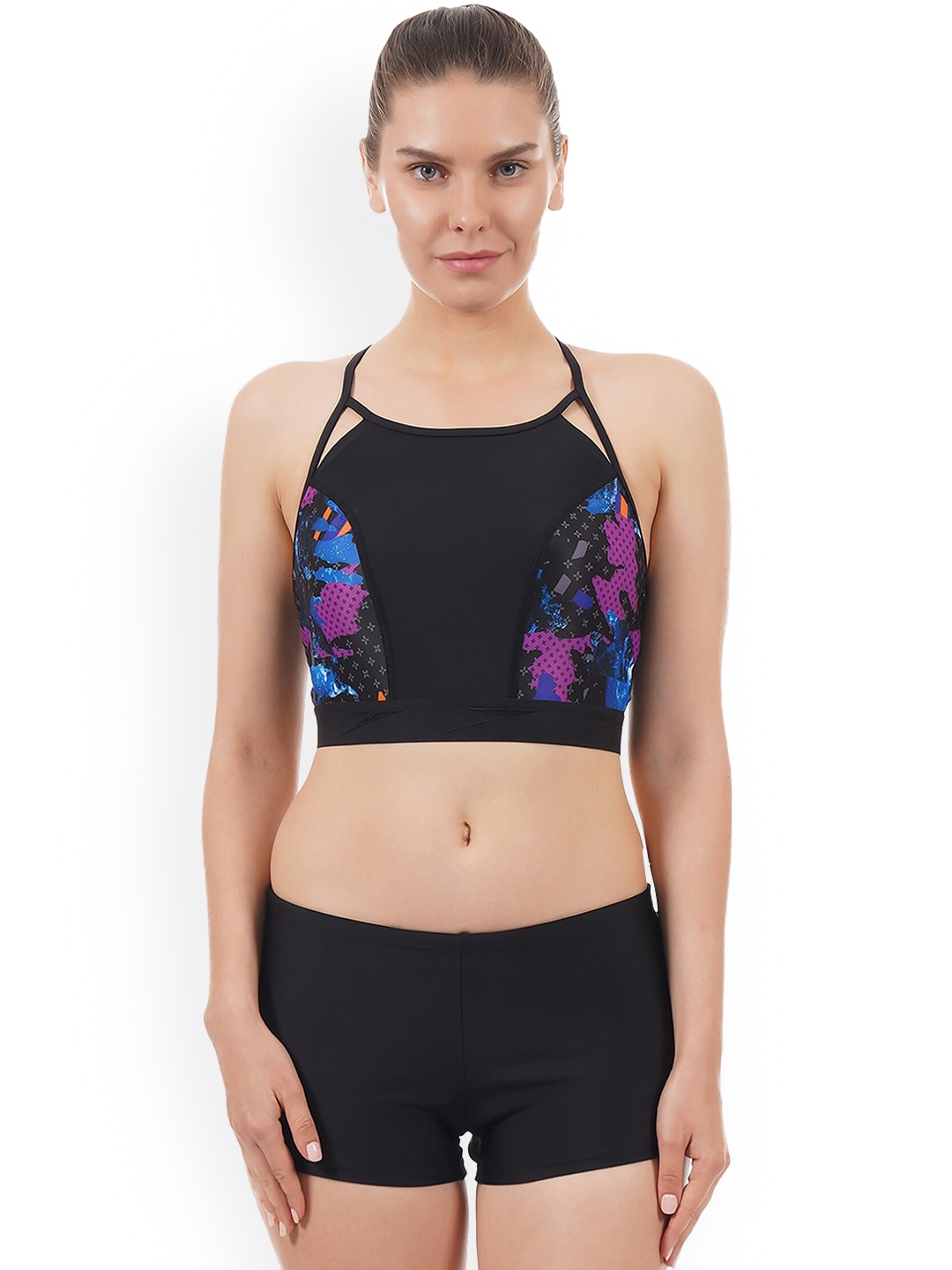 

Speedo Women Printed Swim Tops, Black