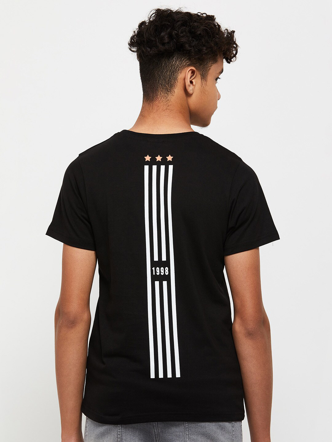 

max Boys Printed T-shirt, Black
