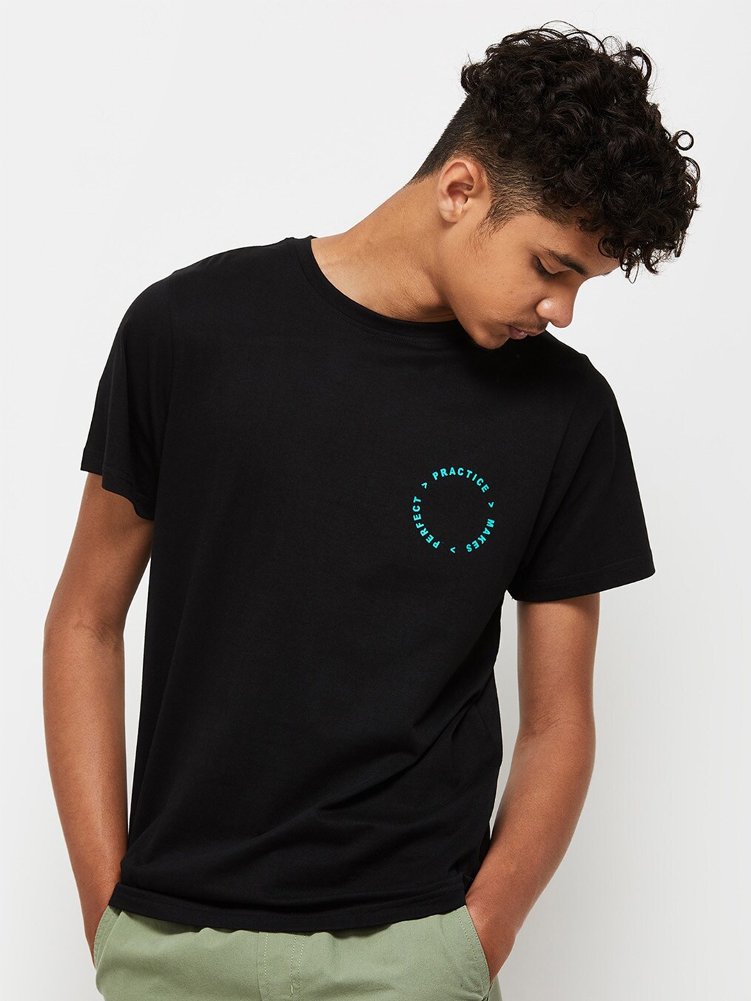 

max Boys Cotton T-shirt, Black