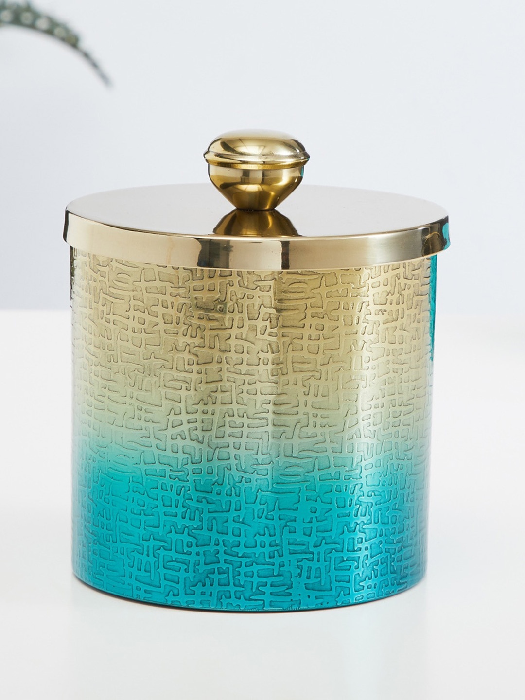 

Home Centre Colourblock Stainless Steel Cotton Box With Lid, Gold