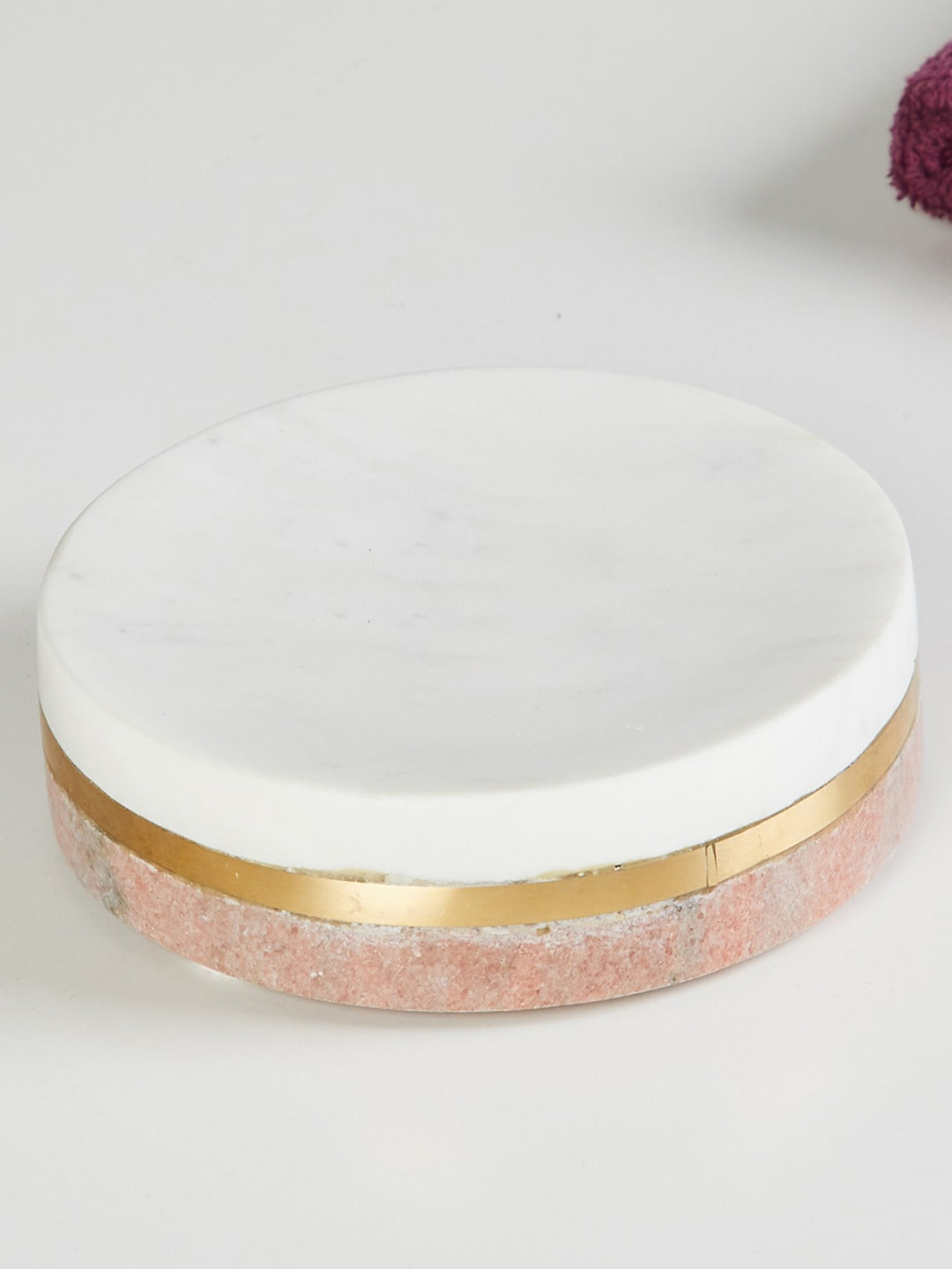 

Home Centre Textured Marble Soap Dish, White
