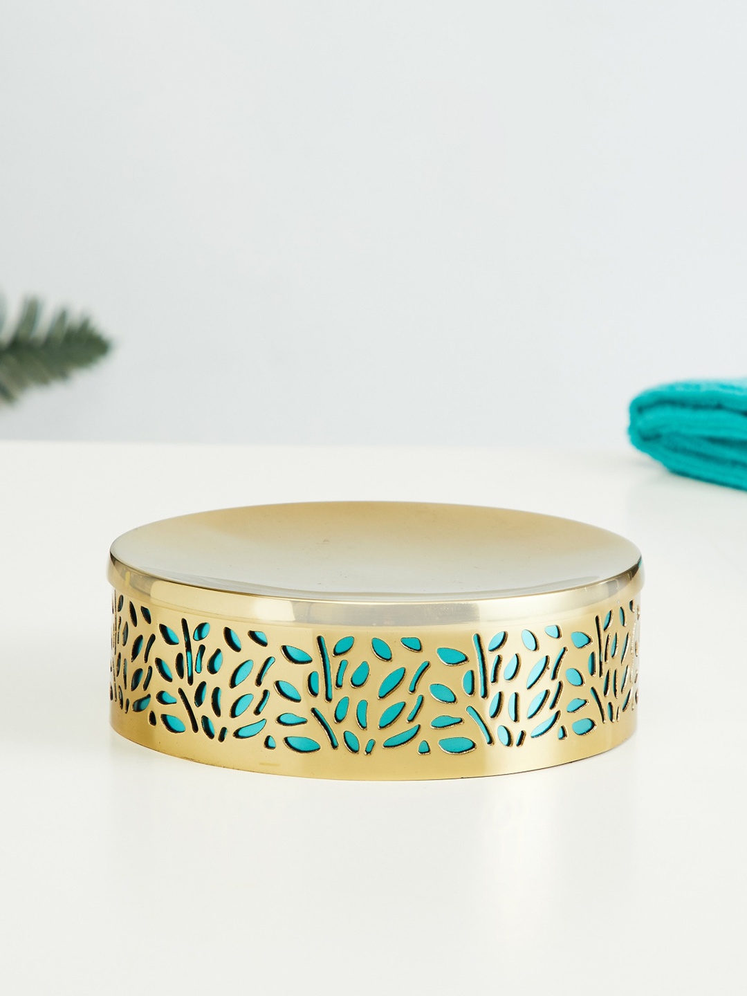 

Home Centre Printed Round Soap Dish, Gold