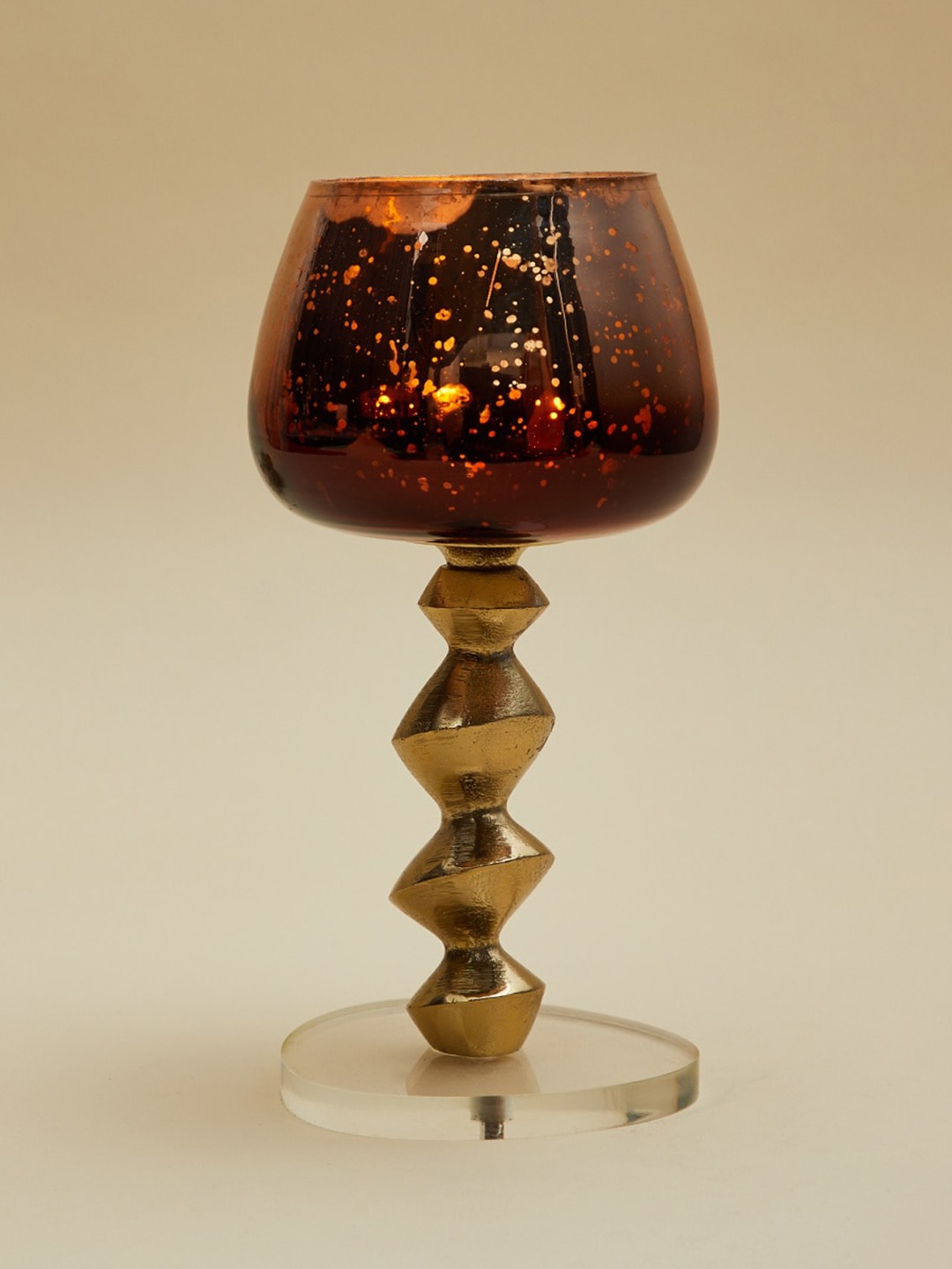 

Home Centre Textured Glass Candle Holder, Brown