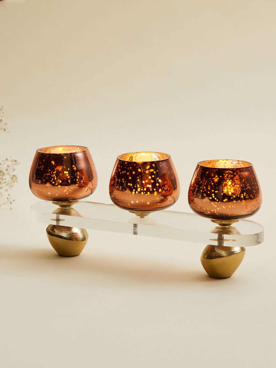 

Home Centre Printed Tealight Candle Holders, Brown